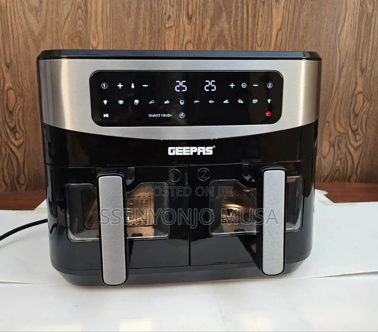 Geepas 9l Dual Basket Digital Air Fryer – Vortex Technology, 1800w