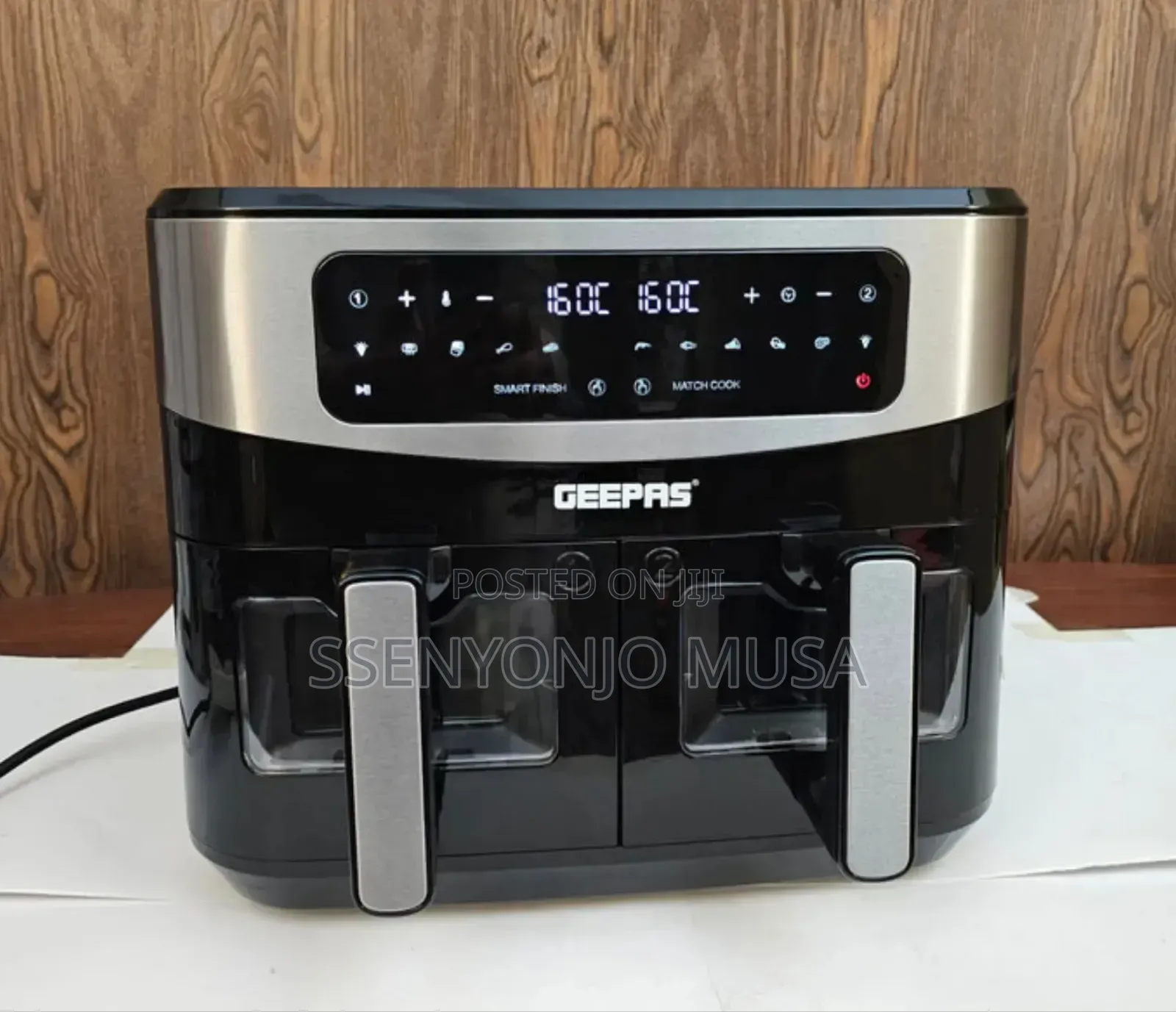 Geepas 9l Dual Basket Digital Air Fryer – Vortex Technology, 1800w