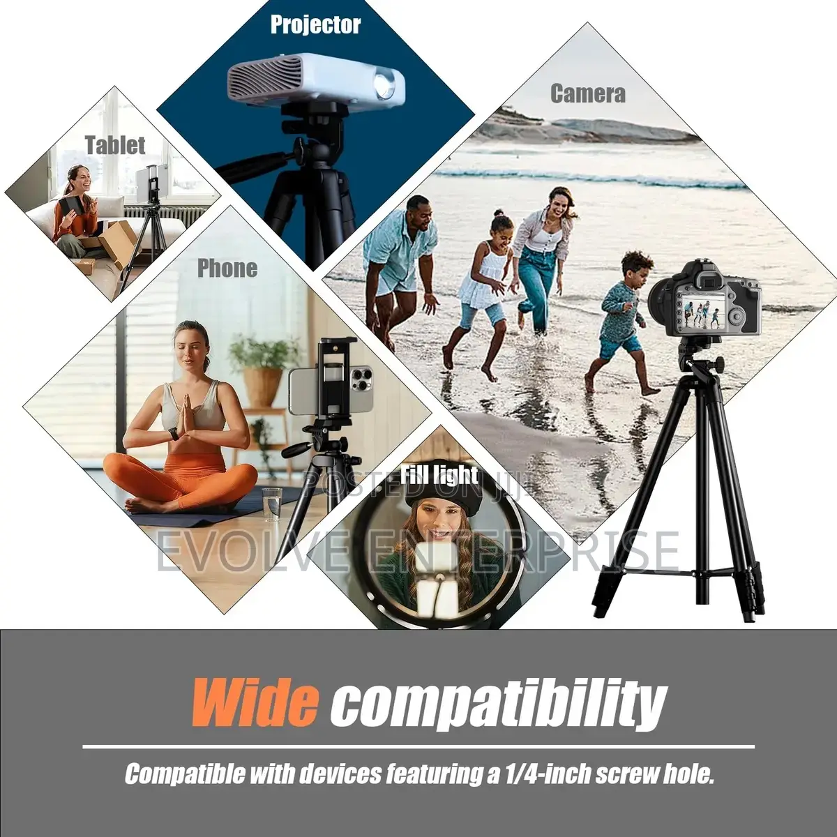 Kingjoy Phone Camera Tripod Stand Holder