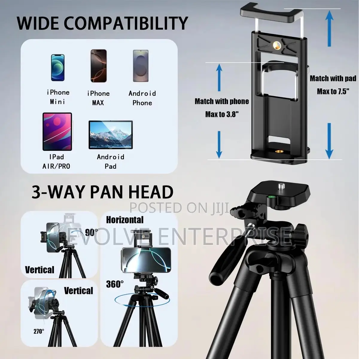 Kingjoy Phone Camera Tripod Stand Holder