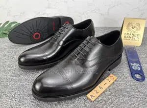 Men’S Classic Franco Banetti Cap-Toe Leather Oxford Shoes