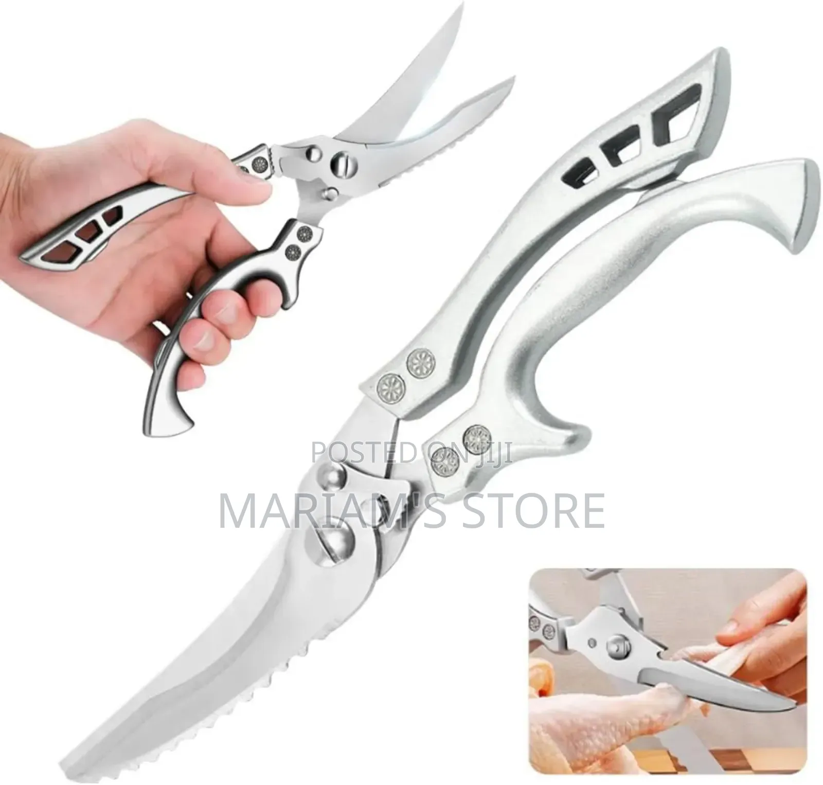 Pair of Professional Steel Poultry Kitchen Scissors for Chicken, Fish,