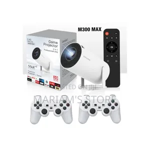 2-in-1 Smart Game Projector With Two Wireless Game Controllers.