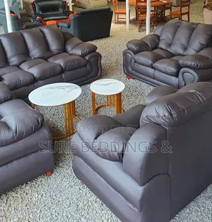 7 Sitters Brown Fibre Sofa