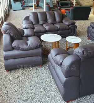 7 Sitters Brown Fibre Sofa