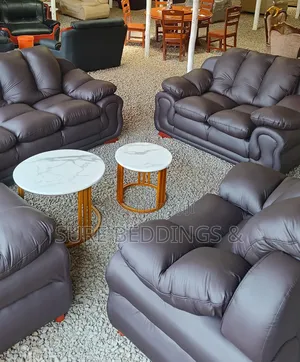 7 Sitters Brown Fibre Sofa
