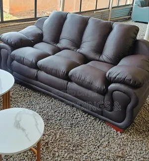 7 Sitters Brown Fibre Sofa