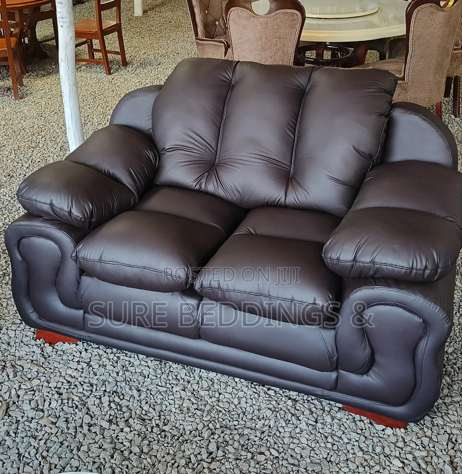 7 Sitters Brown Fibre Sofa