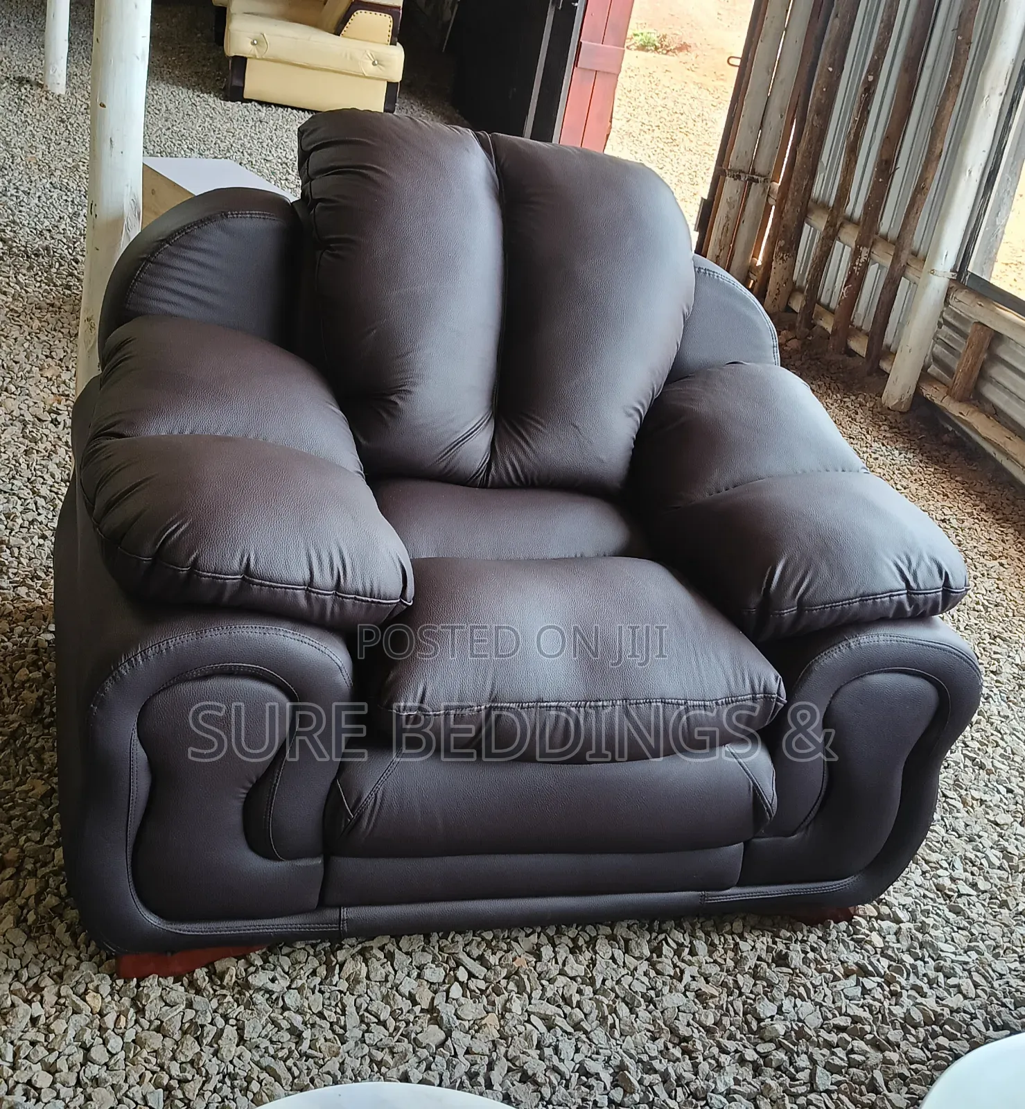 7 Sitters Brown Fibre Sofa