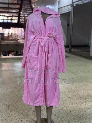 Hooded Cotton Bathrobe - Pink