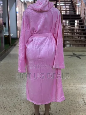 Hooded Cotton Bathrobe - Pink