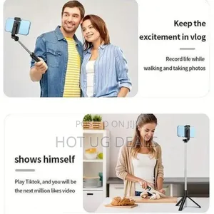 Portable Travel Selfie Stick With Bluetooth Remote Contro, Handheld