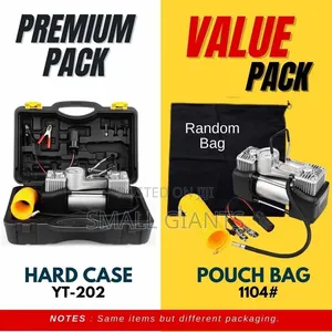 Portable 12v Dual-Cylinder Car Air Compressor and Tire Repair Kit