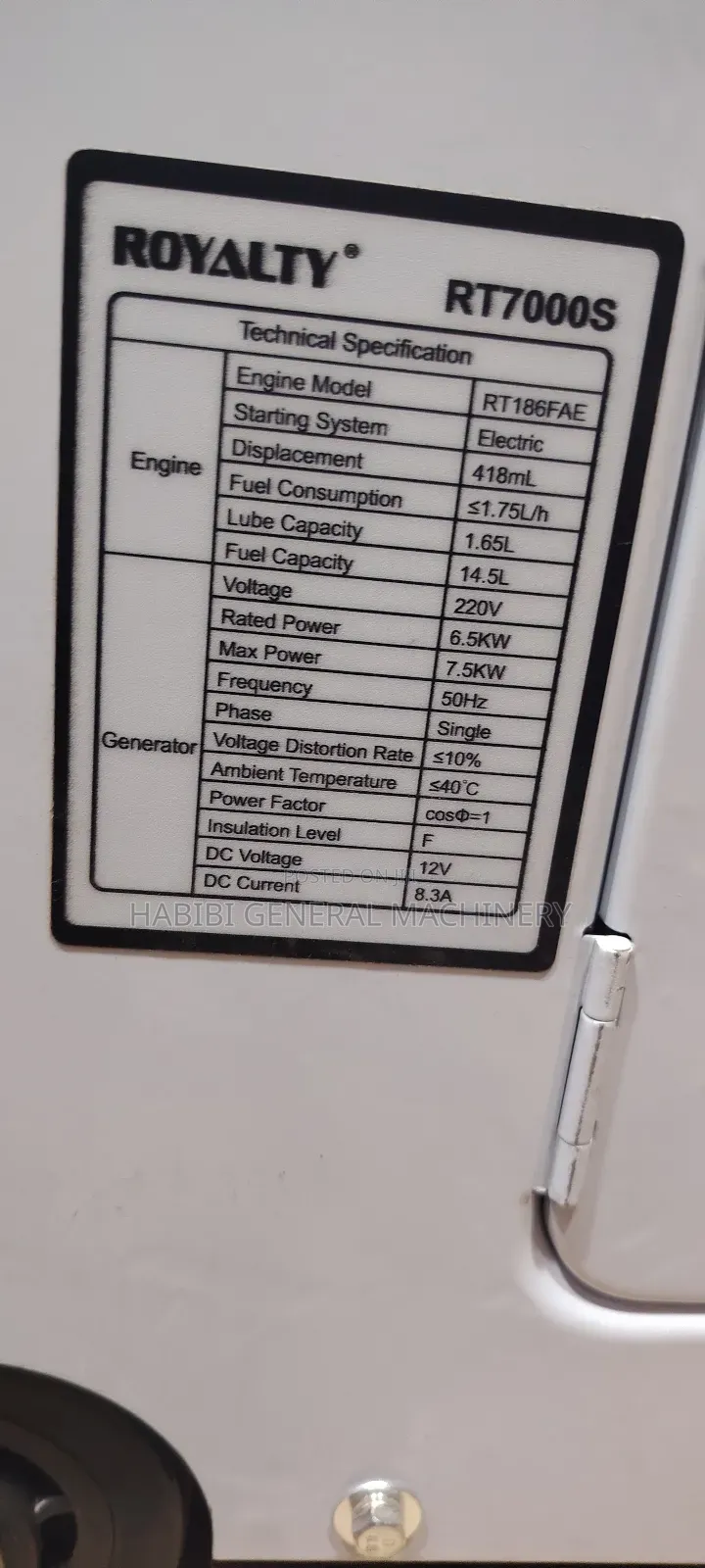 8kva Royalty Diesel Generator