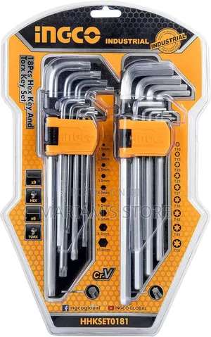 An Ingco 9-piece Hex Key Set.