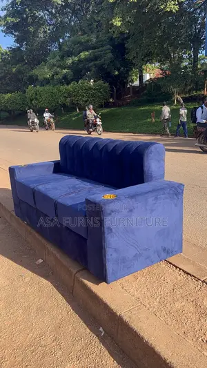 3 Seaters Blue Sofa Set
