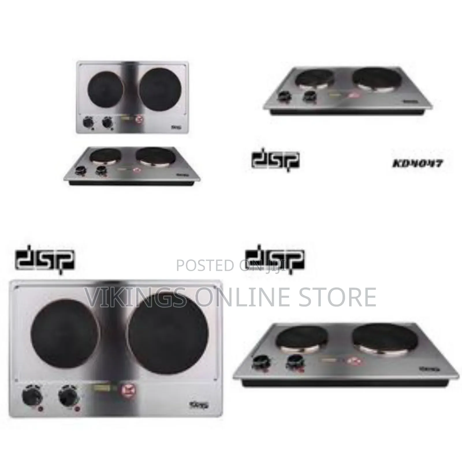 DSP Portable Electric Stove Double Burner 1500w Hot Plate Coil -Silver