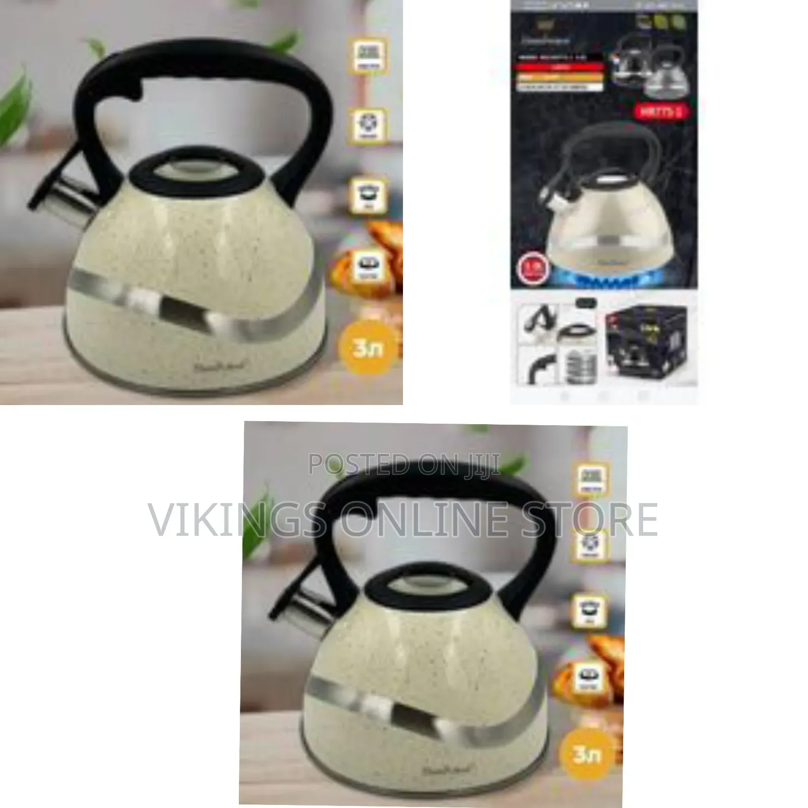 3 Litre Stove Top Whistling Kettle Stainless Steel Fast Boiling Pot