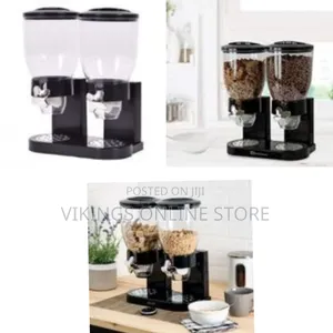 Double Kitchen Food Cereal Dispenser Storage, Organizer Container