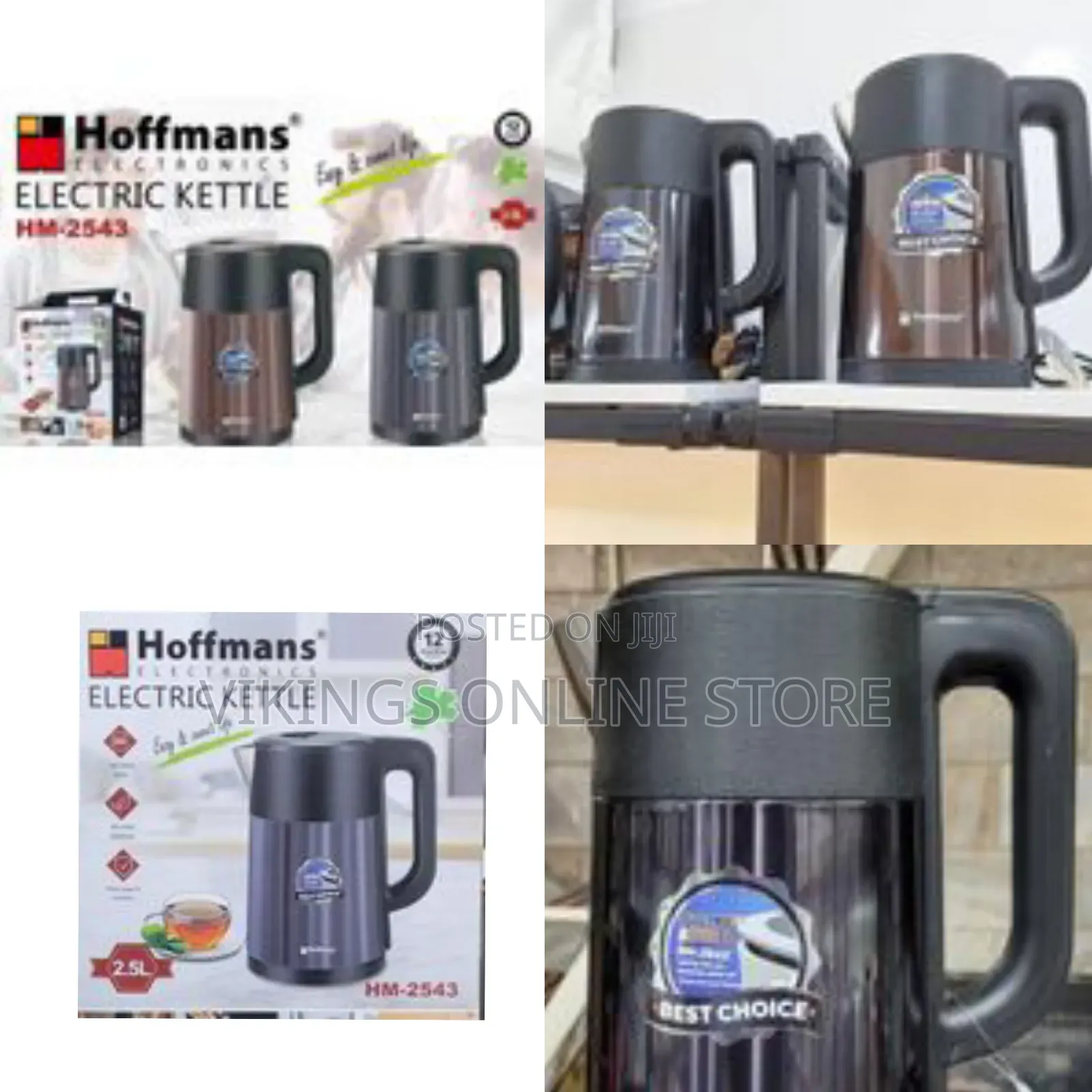 Hoffmans Stainless Steel 2.5l Water Electric Kettle Automatic Large