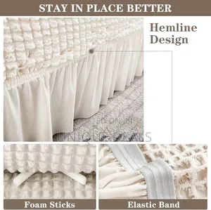 3+1 Stretch Sofa Slipcover, Soft Couch Cover With Skirt Easy Fitted