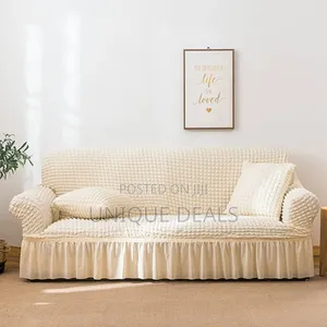 3 Seater Stretch Sofa Cover, Soft Couch Cover With Skirt Easy Fitted
