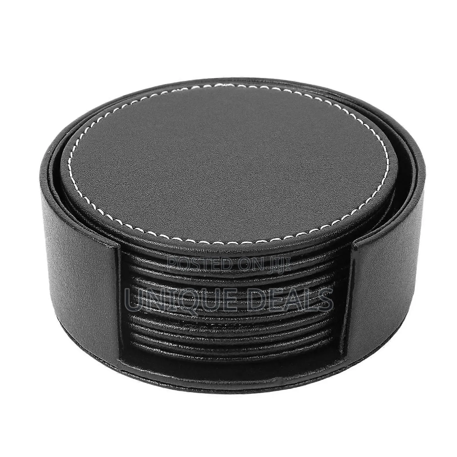 Leather Coasters for Drinks With Holder Set of 6,Coffee Mats