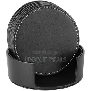 Leather Coasters for Drinks With Holder Set of 6,Coffee Mats