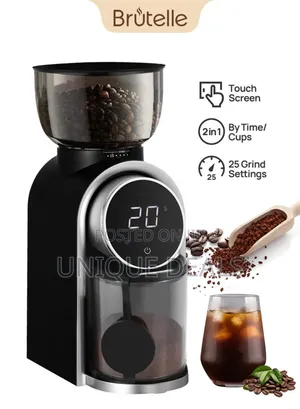 Electric Coffee Grinder With Led Touch Timer Cups Selector