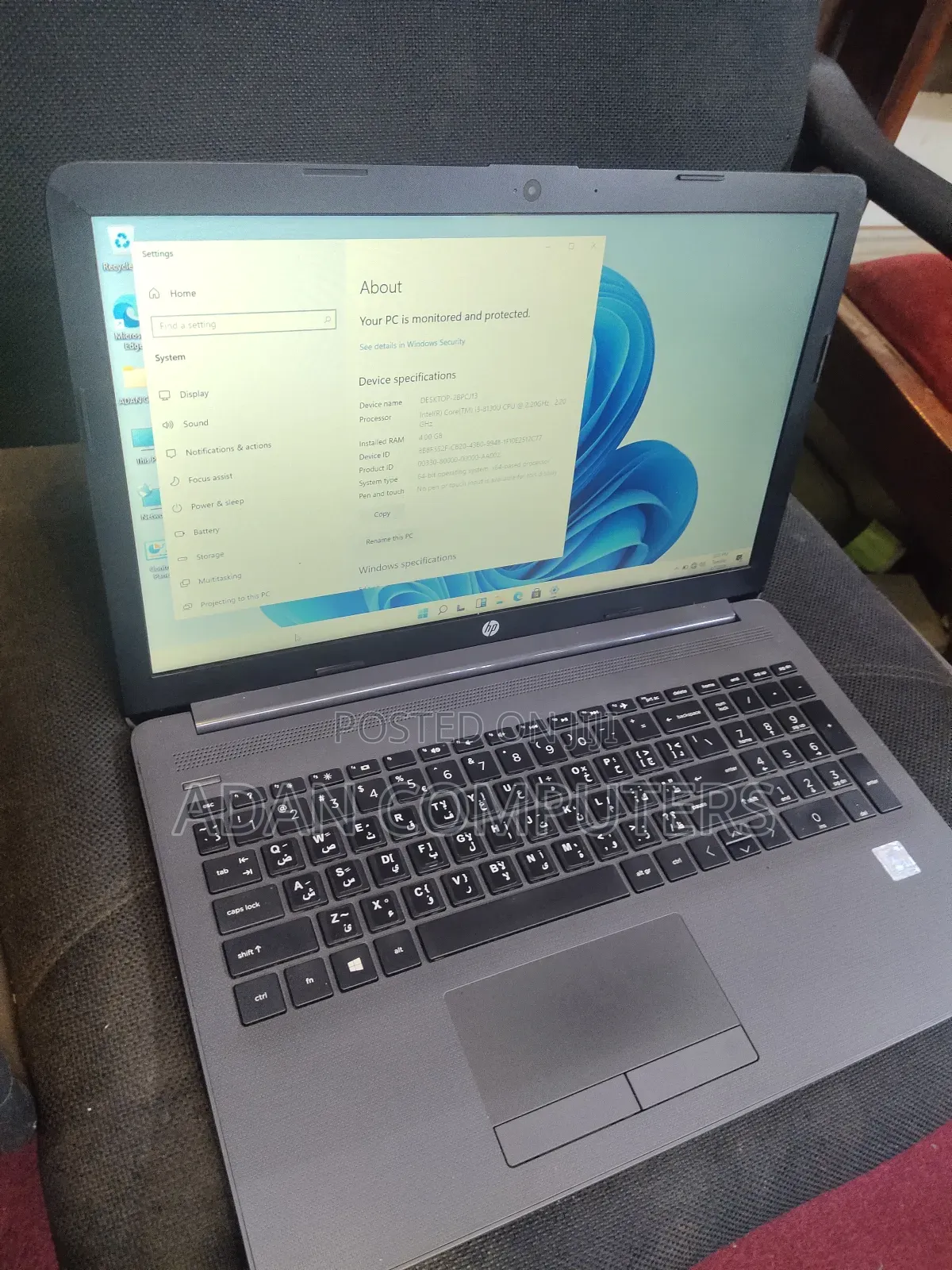 Laptop HP 250 G7 4GB Intel Core i3 HDD+SSD 256GB