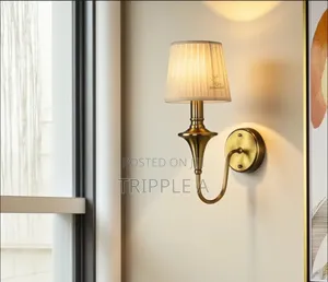 Antique Gold Finish Fabric Lampshade