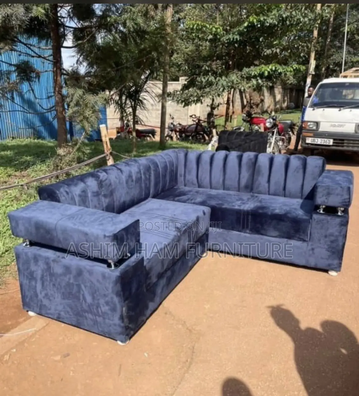 5 Seaters L-Sofa Gray