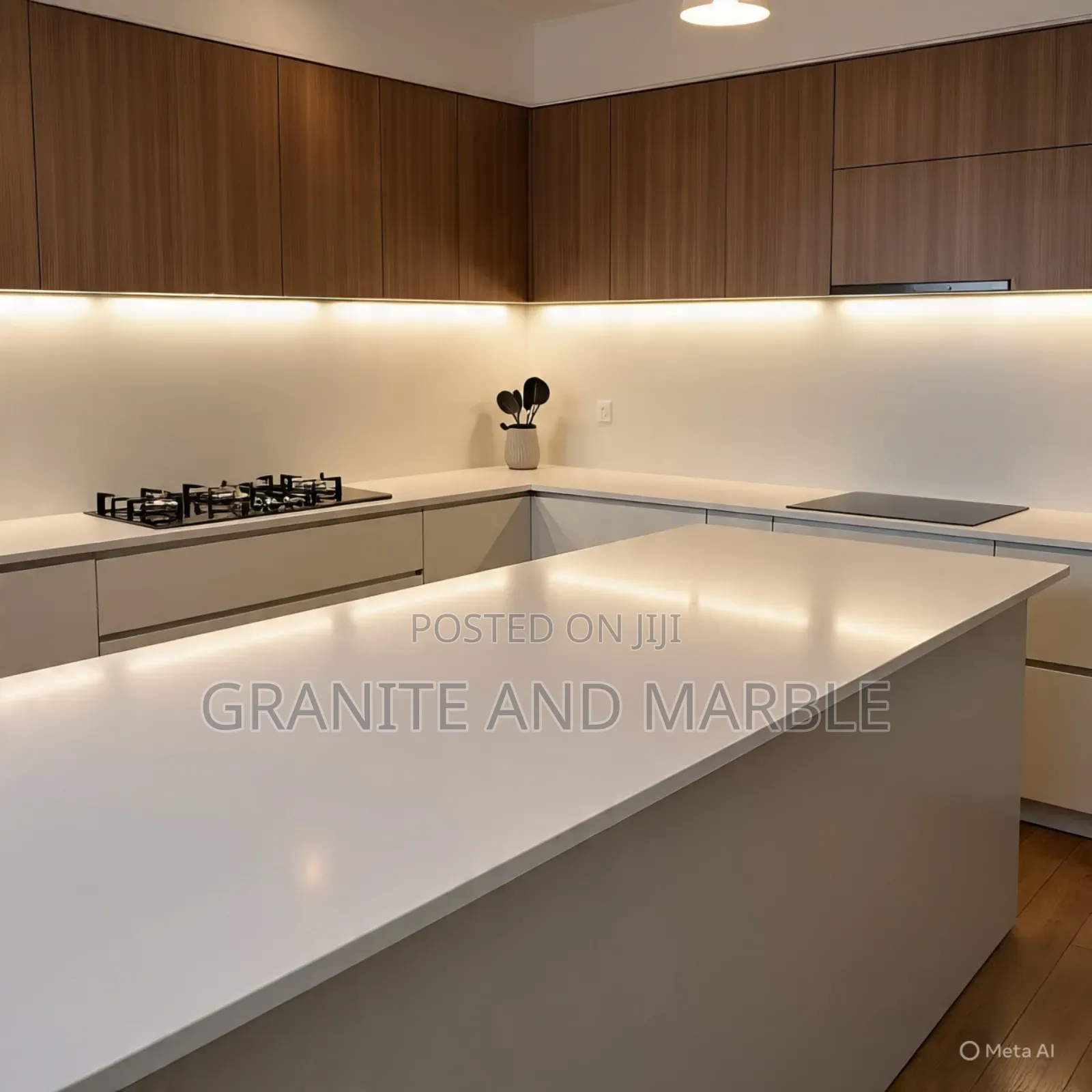 Custom White Granite Kitchen Tops