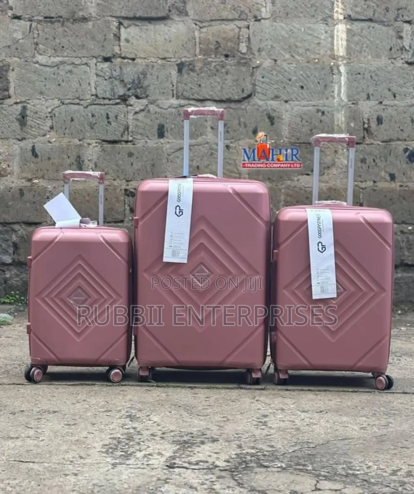 Suitcase 3pcs ~ Grey/Pink
