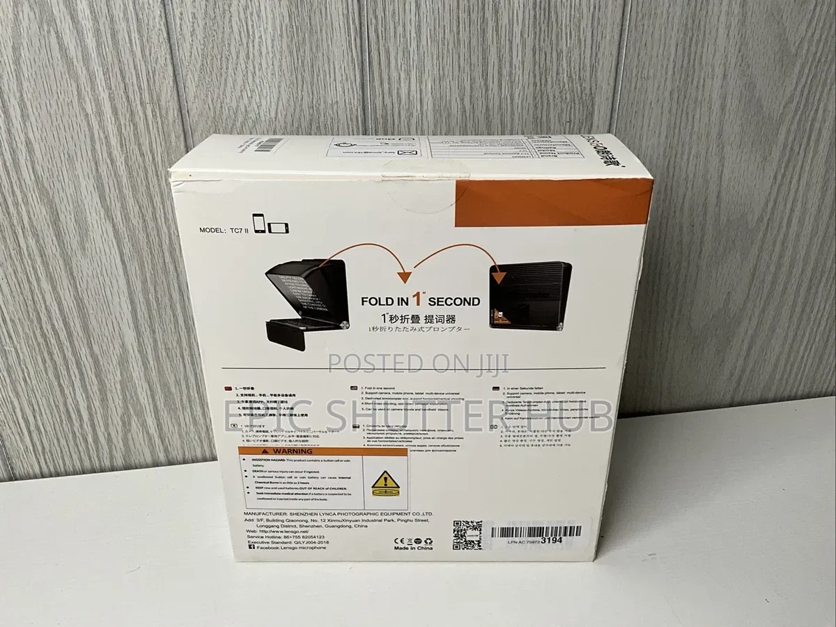 Lensgo Tc7 Ii 7.9" Portable Teleprompter Reader Tablet/Phone/Camera