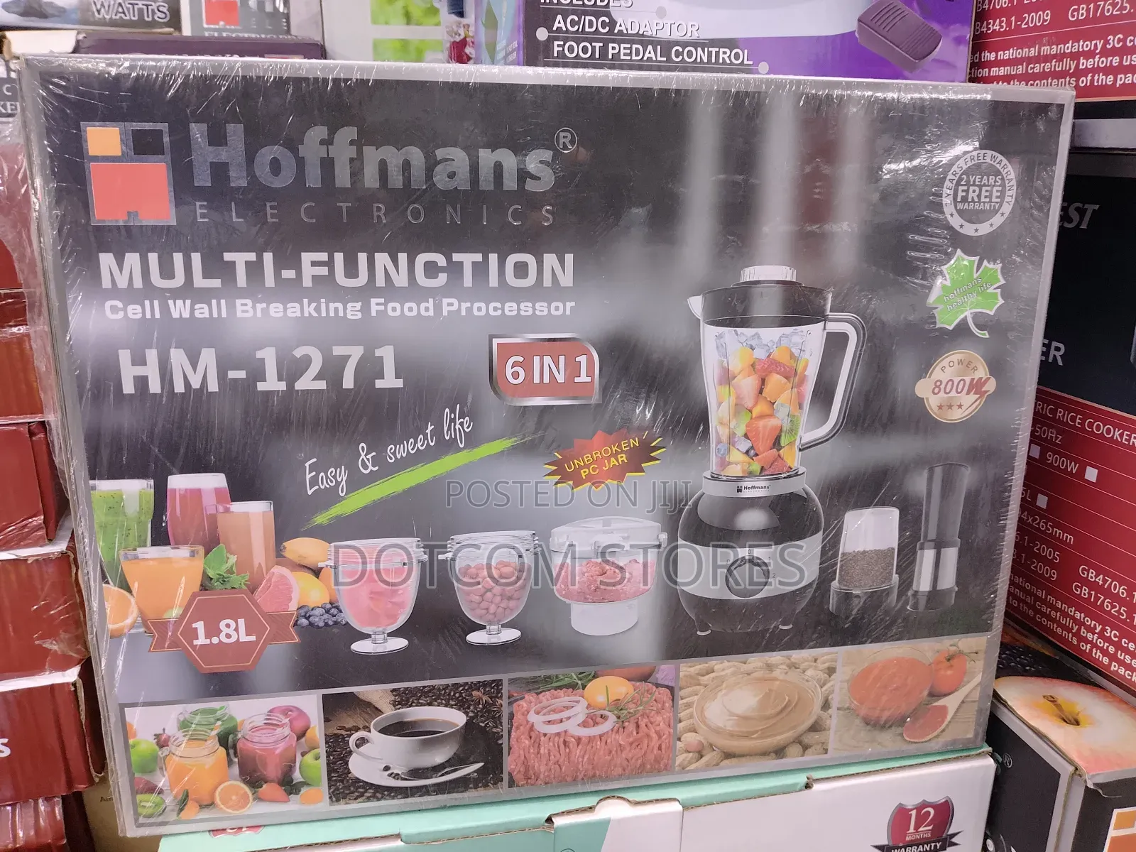 Hoffmans Hm-1271 Multi-Function 6-in-1 Food Processor.