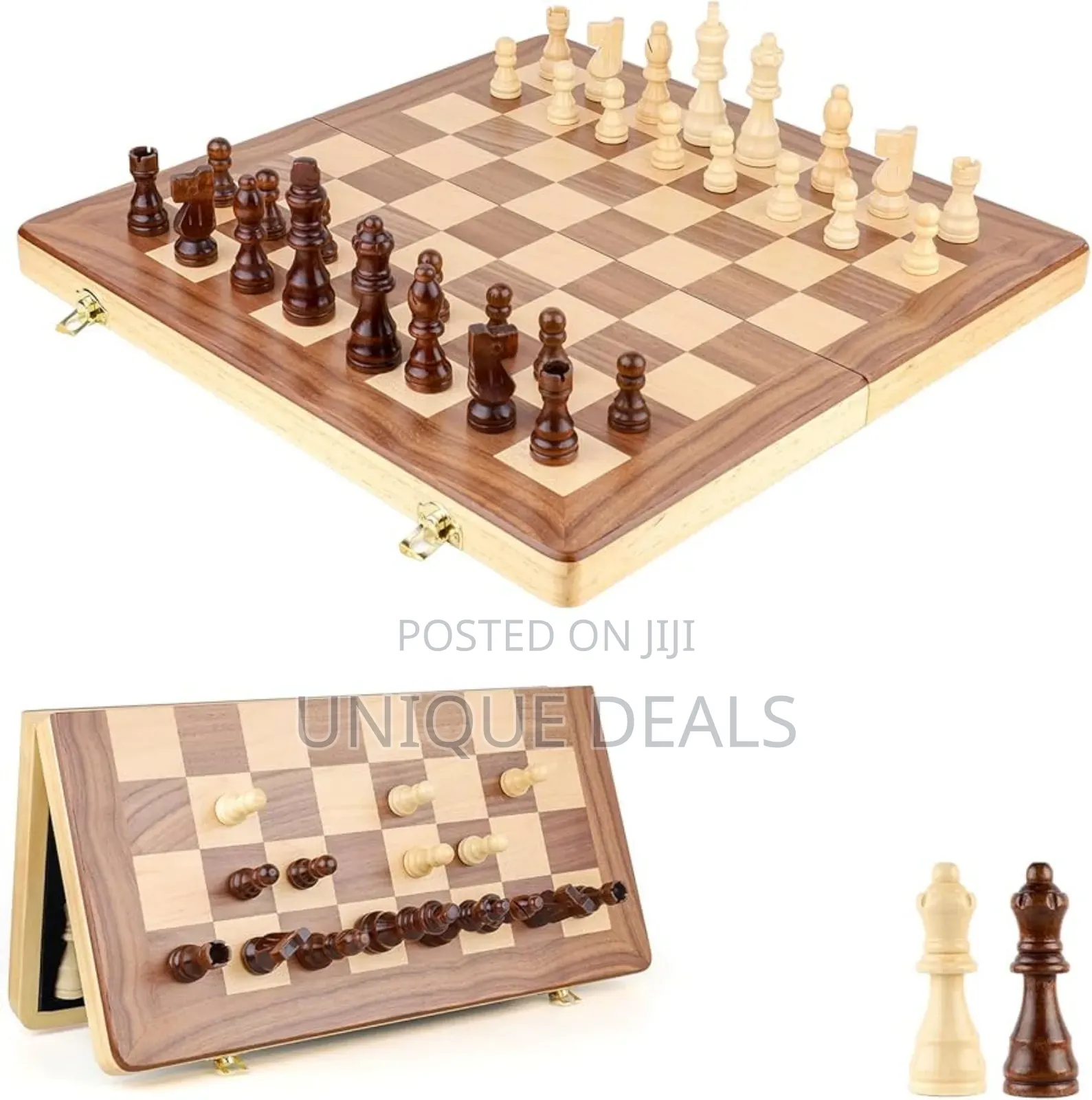 Wooden Chess Game Set Classic Folding Board