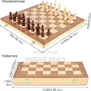Wooden Chess Game Set Classic Folding Board