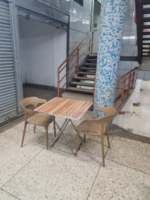 60×60 Dining Foldable Table and Chairs Brown