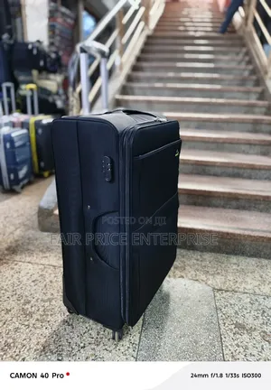 Quality Cloth Suitcases. Extra Large Size. Black Color