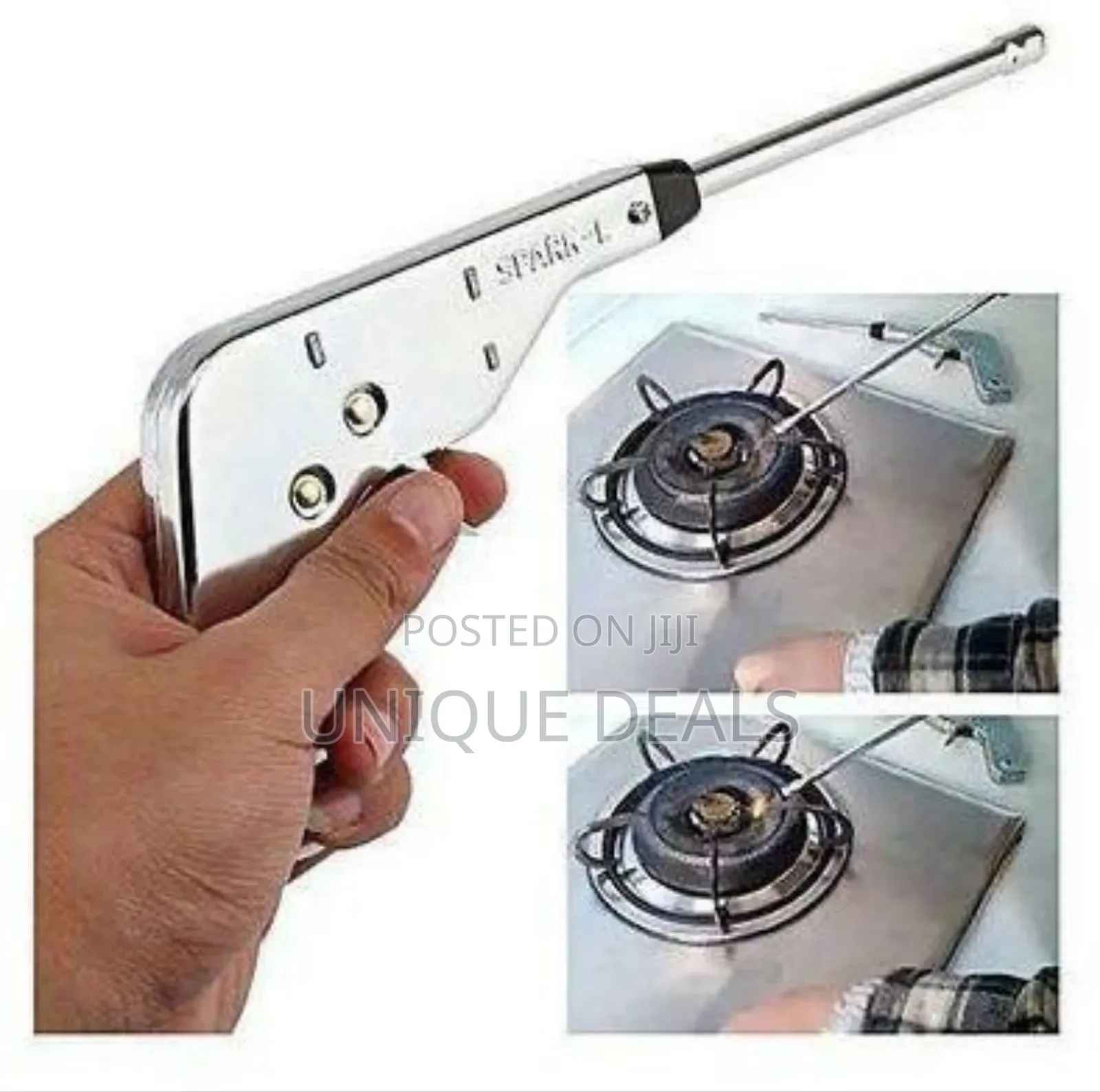 Pistol Shape Stainless Steel Igniter Spark Gas Lighter