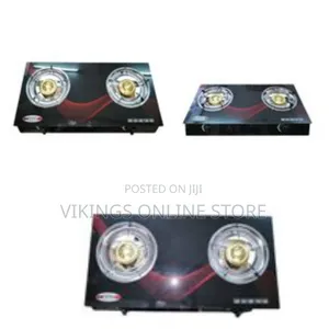 2 Burner Tempered Glass Work Desk Top Gas Stove Cooker Hot Plate-Black