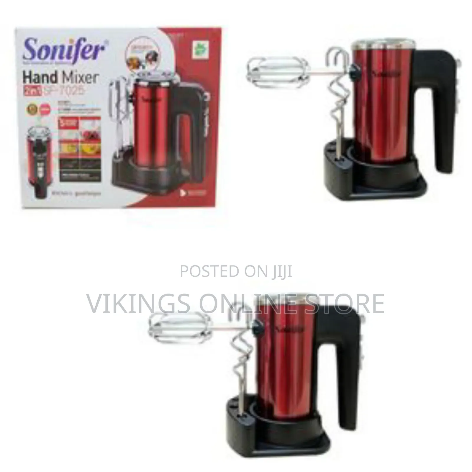 Sonifer 5 Speed Power Electric Hand Mixer /Blender/ Egg Bear, Red