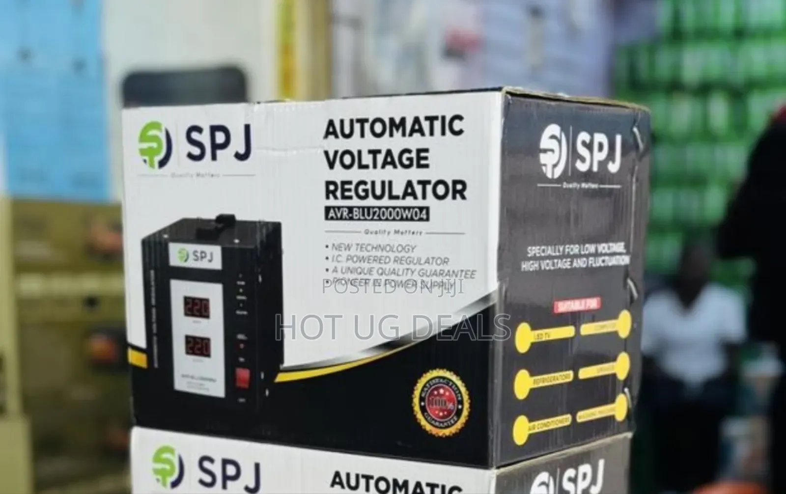 SPJ Automatic Voltage Regulator 2000w - Black (3yrs Wrnty)