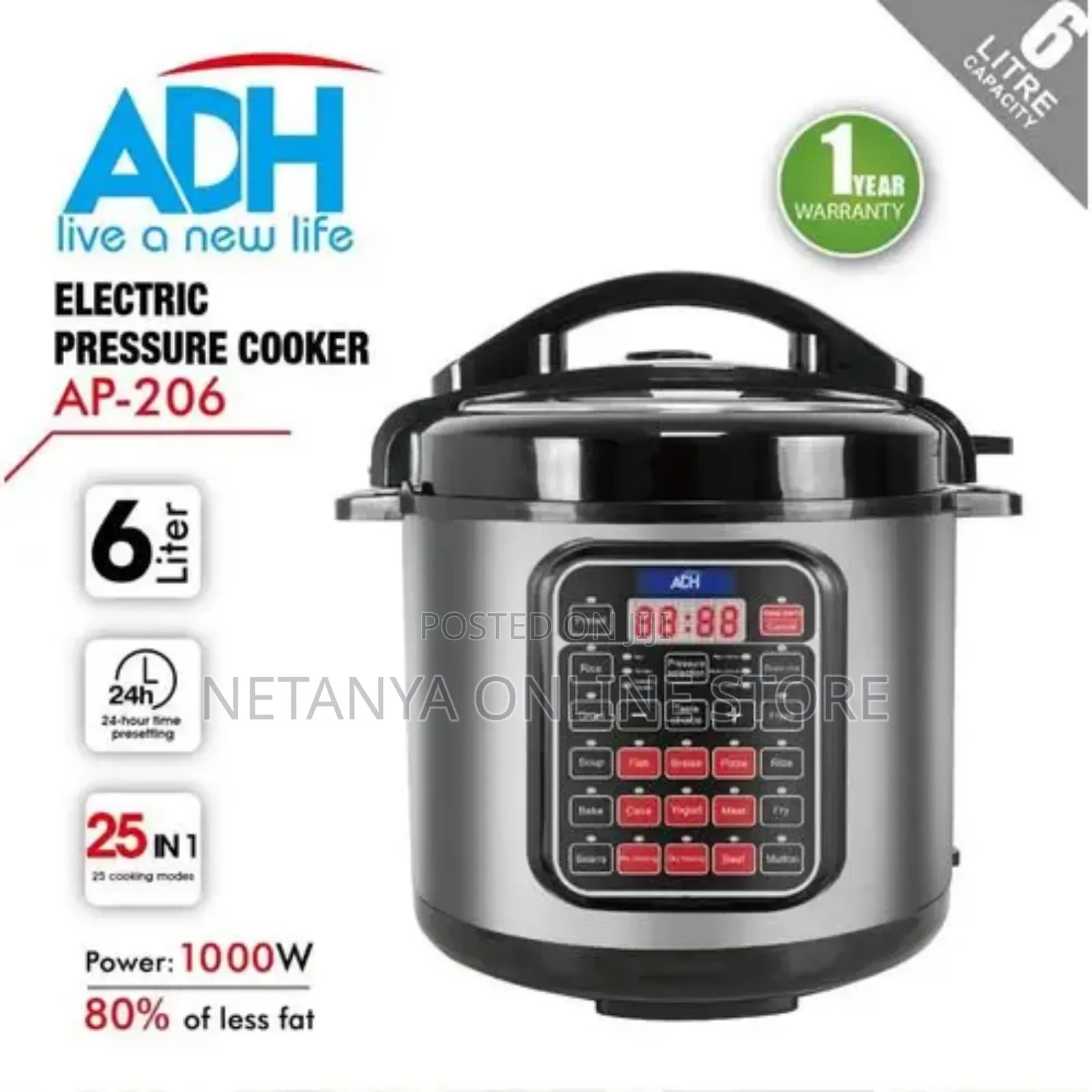 Adh 6litres Pressure Cooker