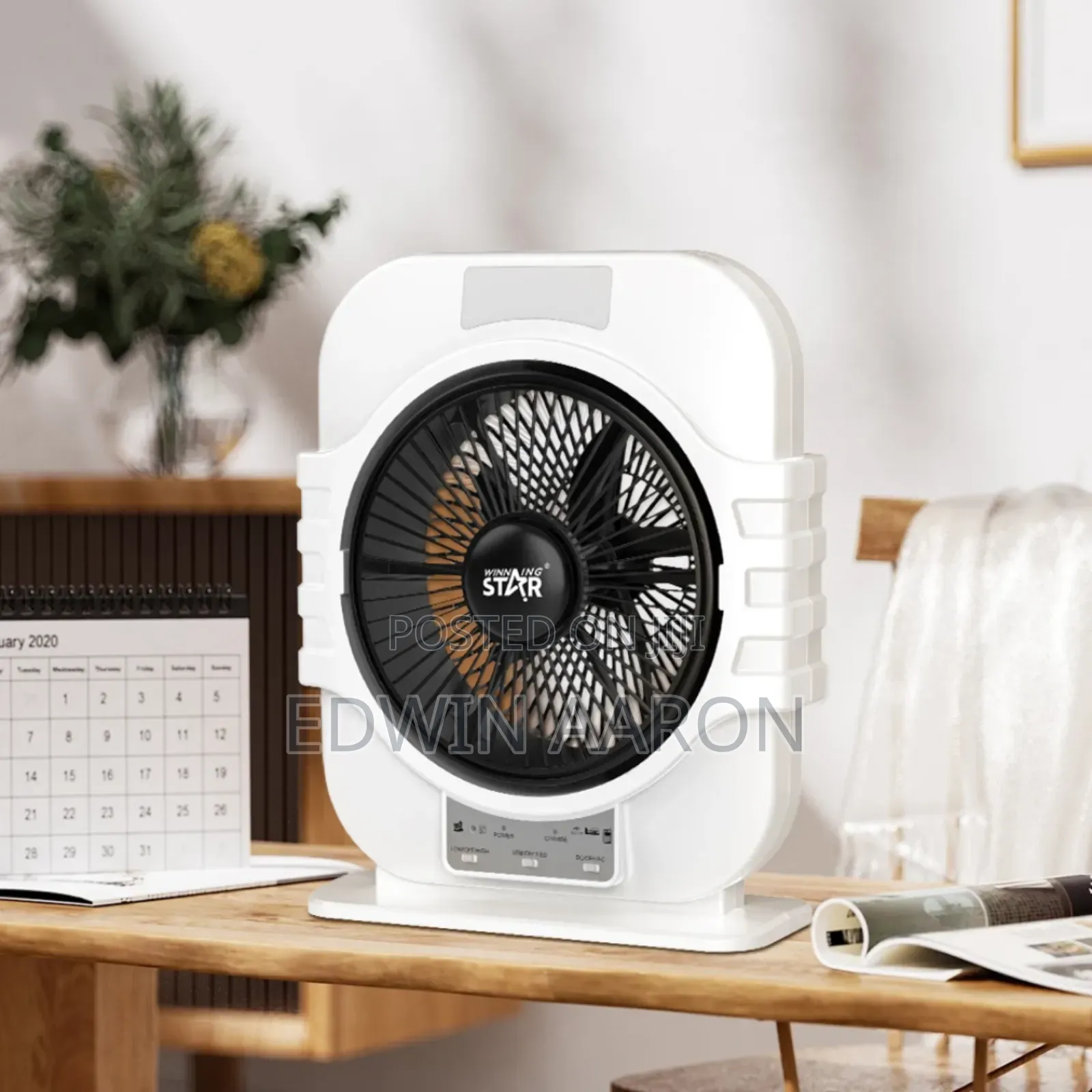 Winning Star Rechargeable Table Fan 12"