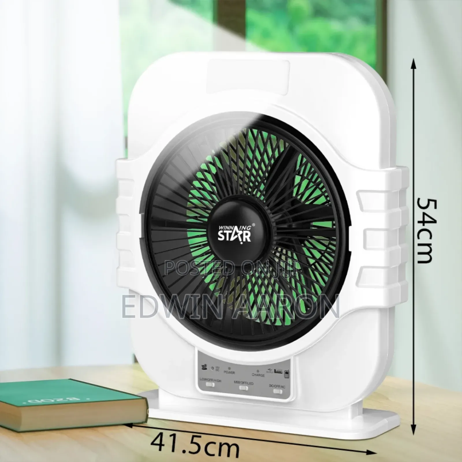 Winning Star Rechargeable Table Fan 12"