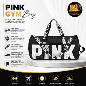 Duffle Bag Carryon for Swim/Fitness/Yoga/Weekender (Black)