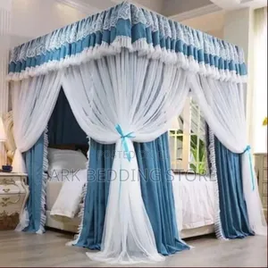 Blue Curtain Net 4 Stands