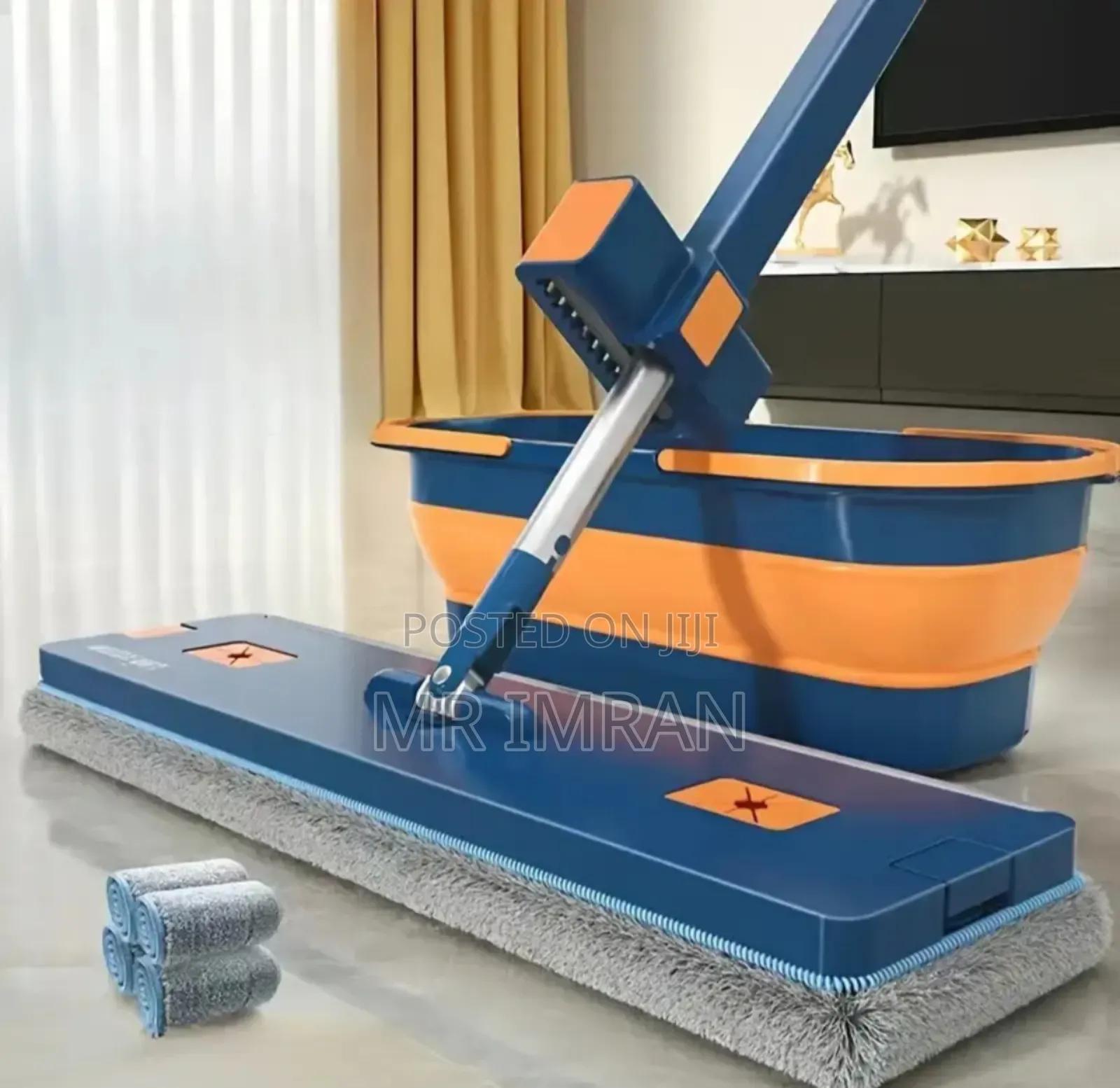2-in-1 Hands-Free Mop and Foldable Bucket Set